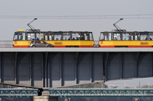 Tram running on bridge 3